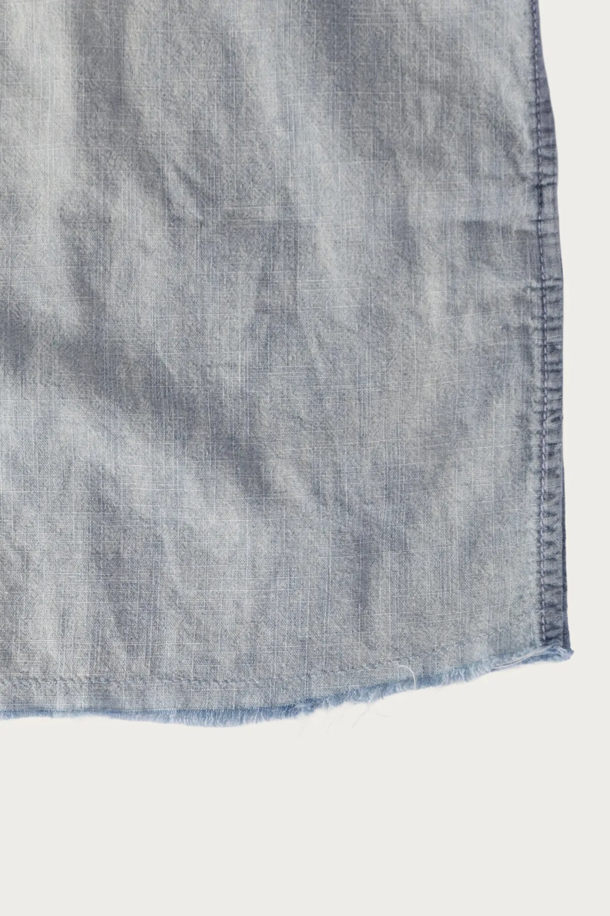 Raw Hem Hemp Chambray LS Shirt - Light Wash sold by Canoe Club product image thumbnail 3
