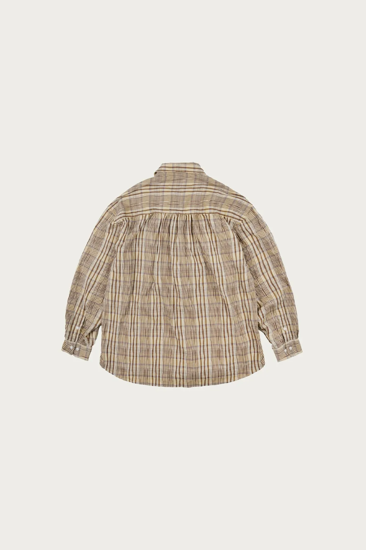Gathered Check Shirt - Beige sold by Canoe Club product image thumbnail 2