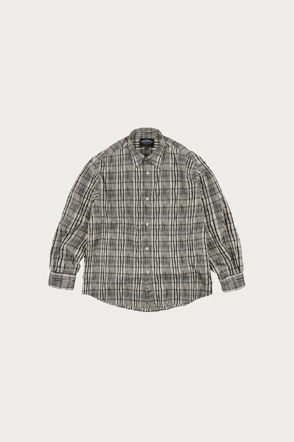 Gathered Check Shirt - Black sold by Canoe Club
