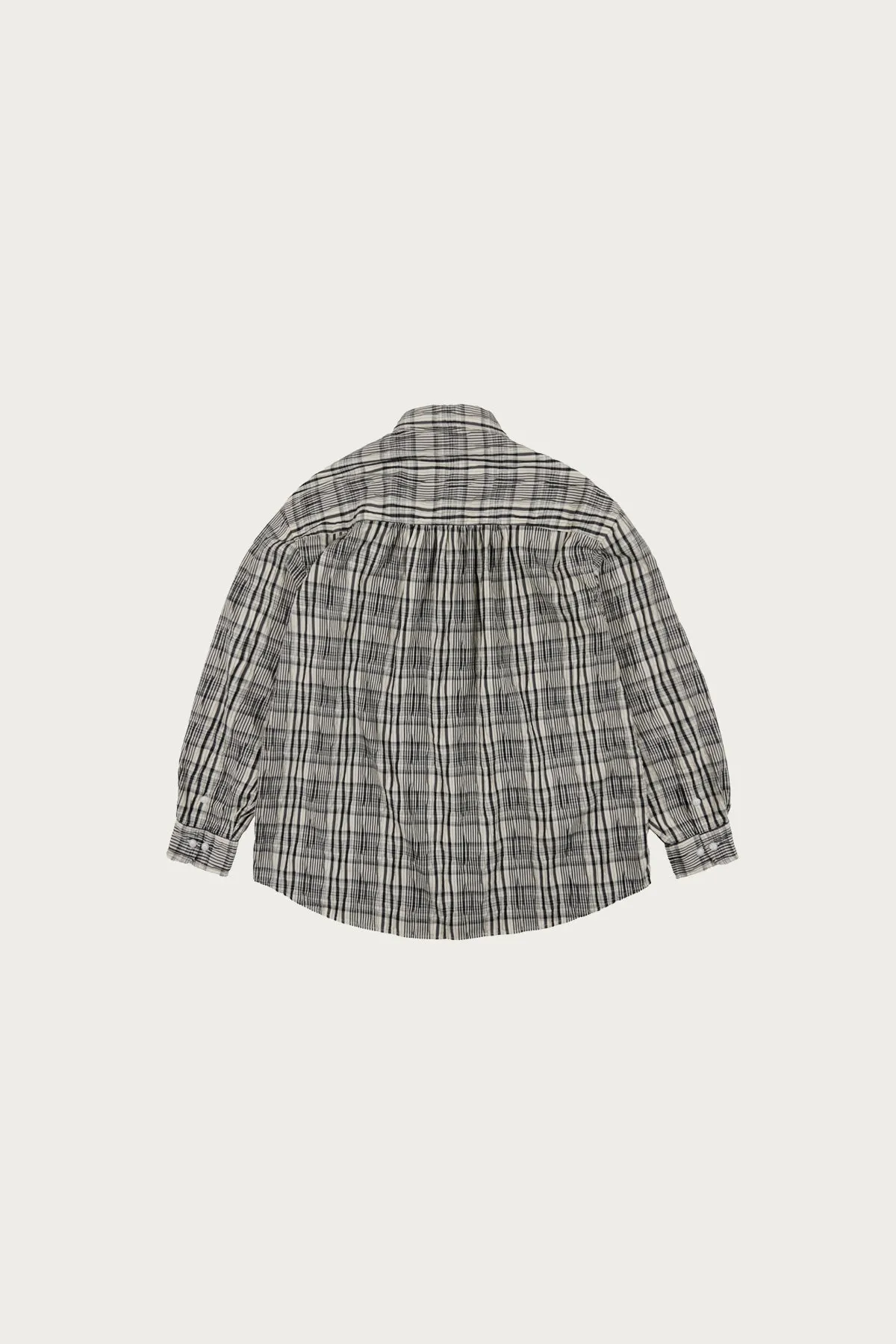 Gathered Check Shirt - Black sold by Canoe Club product image thumbnail 2