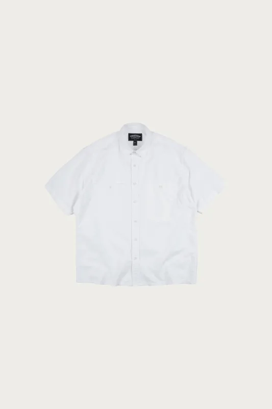 Chambray Big Pocket Half Shirt - White made by FrizmWORKS