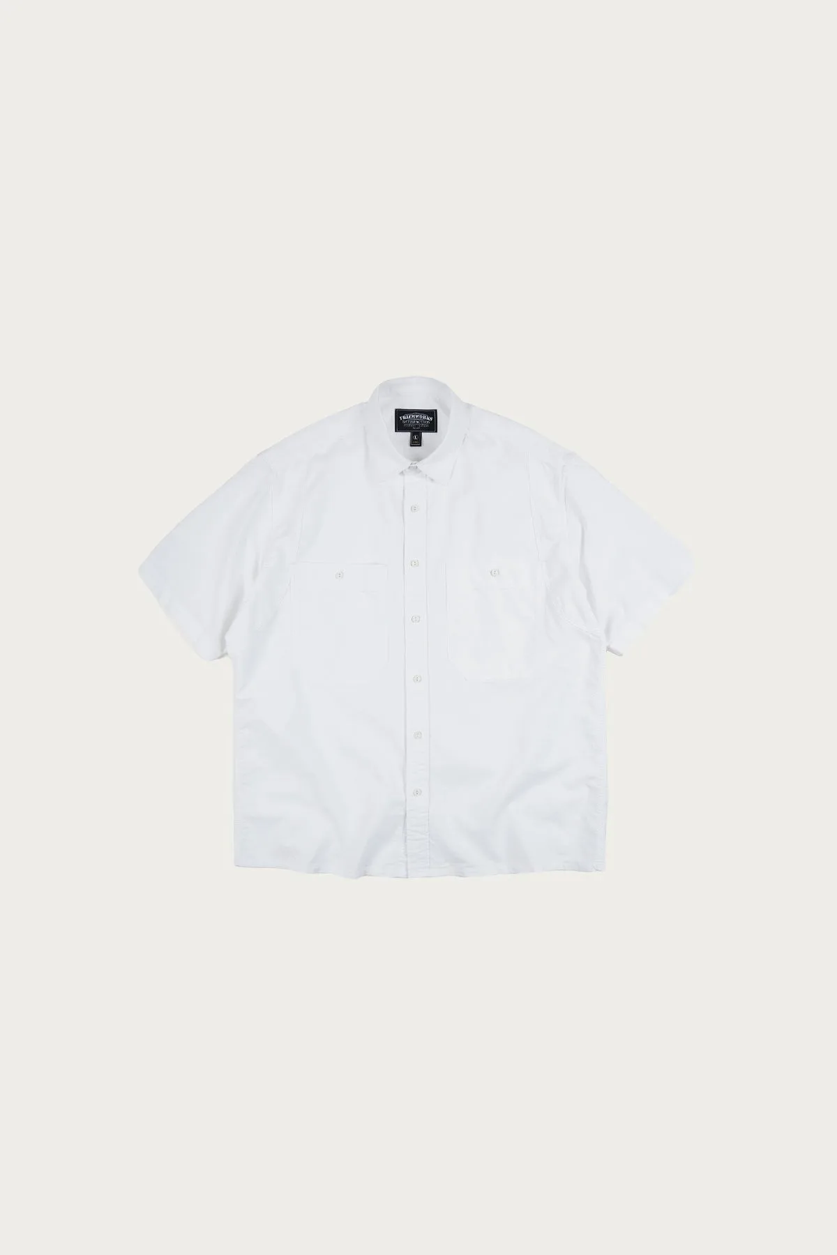 Chambray Big Pocket Half Shirt - White sold by Canoe Club