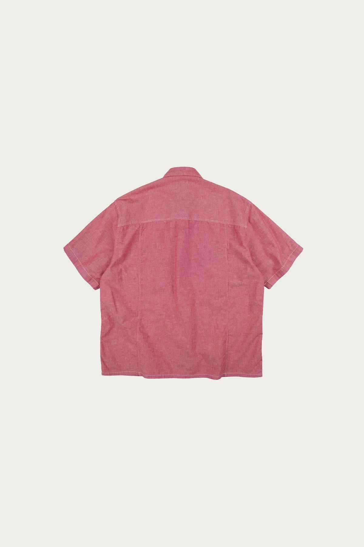 Chambray Big Pocket Half Shirt - Red sold by Canoe Club product image thumbnail 2