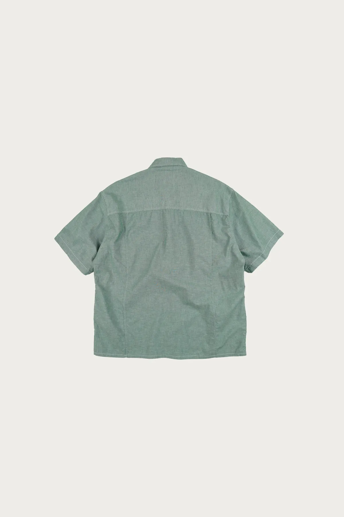Chambray Big Pocket Half Shirt - Green sold by Canoe Club product image thumbnail 2