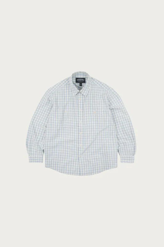 Melange Check Work Shirt - Sky made by FrizmWORKS