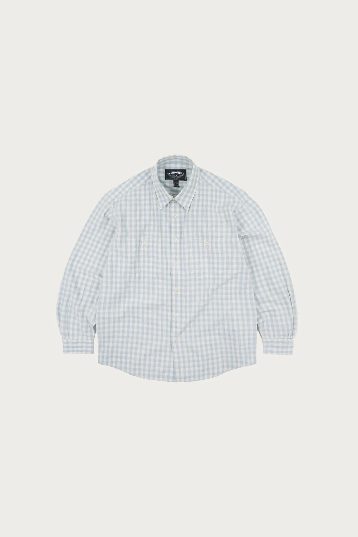 Melange Check Work Shirt - Sky sold by Canoe Club