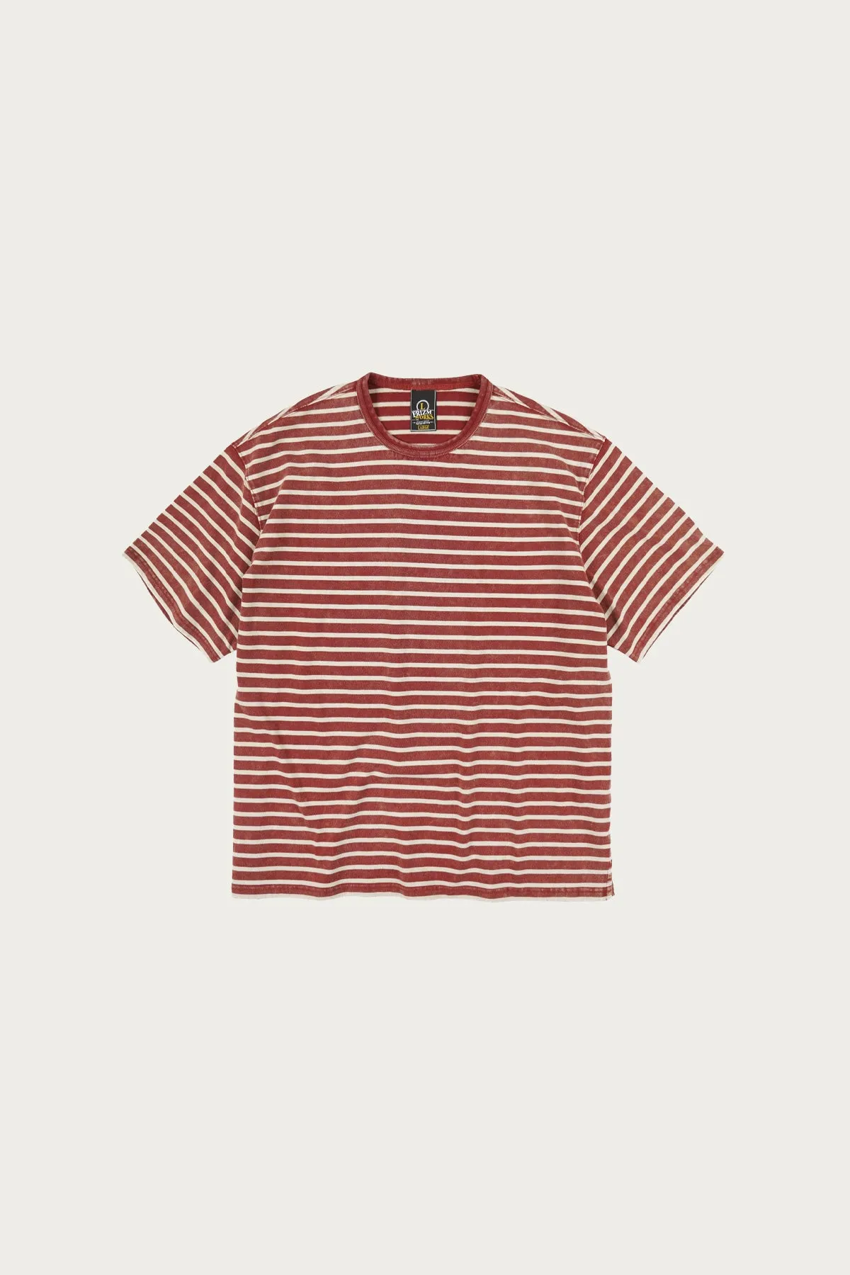 Vintage Faded Stripe Half Tee - Burgundy sold by Canoe Club