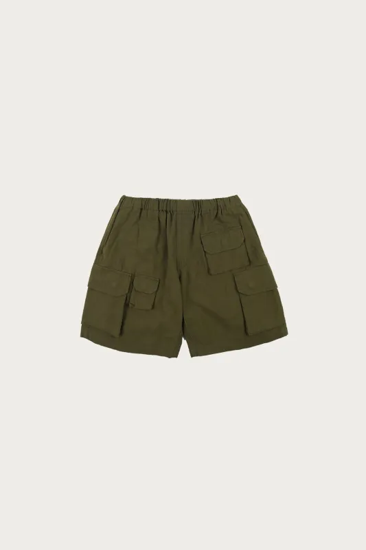 Canvas Multi Pocket Shorts - Olive made by FrizmWORKS