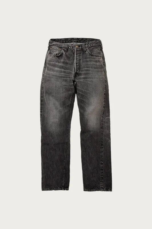 1101BKHW Straight Black Selvedge Denim Dartford - Black made by Full Count
