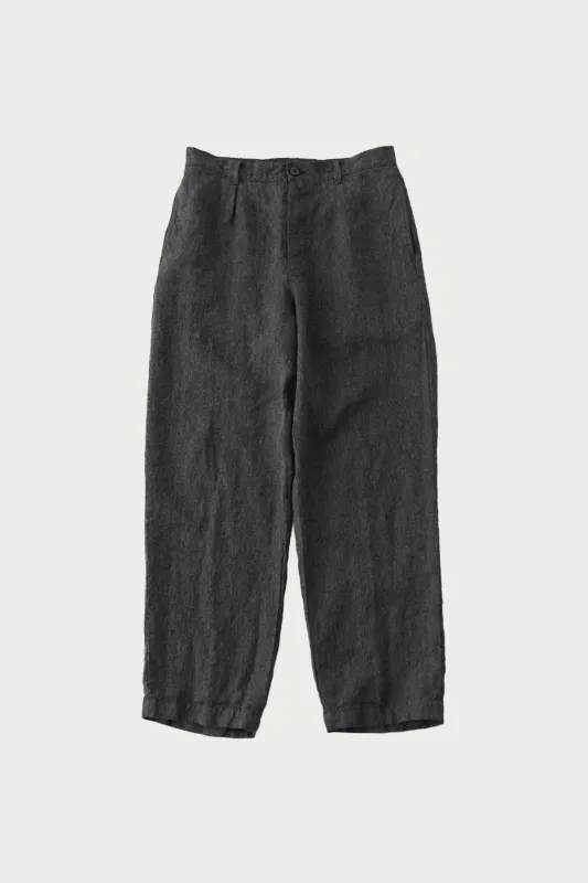 Linen Melange Twill Easy Trousers - Black made by Confect by Nestrobe