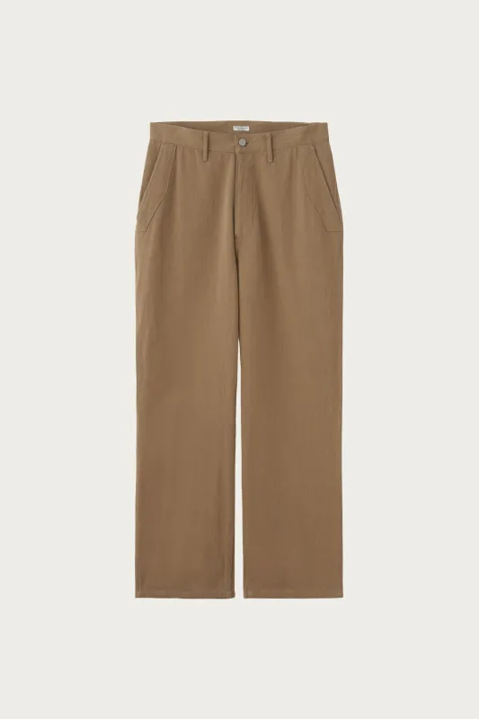 Drill Cloth Utility Trousers - Stone Khaki made by Canoe Club