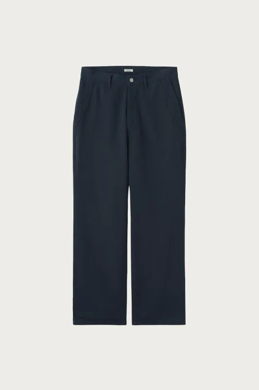 Drill Cloth Utility Trousers - Dusty Navy made by Canoe Club