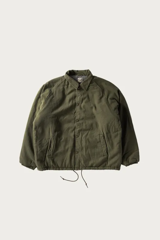 Vintage Washed Coach Jacket w/ Fleece Lining - Dark Olive made by orSlow