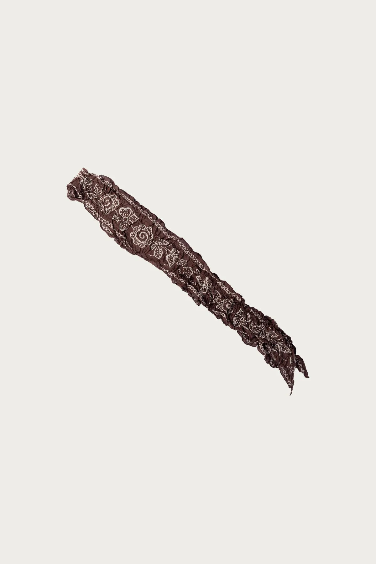 WASHER Silk MOGA Scarf (ESCARGOT FLOWER) - Brown sold by Canoe Club