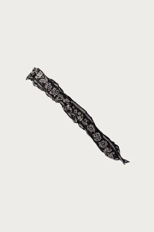 WASHER Silk MOGA Scarf (ESCARGOT FLOWER) - Black made by Kapital
