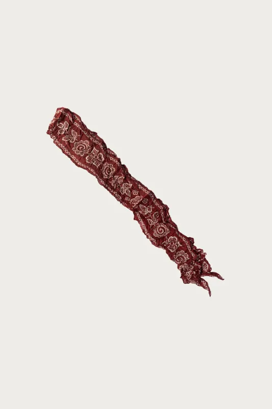 WASHER Silk MOGA Scarf (ESCARGOT FLOWER) - Burgundy made by Kapital