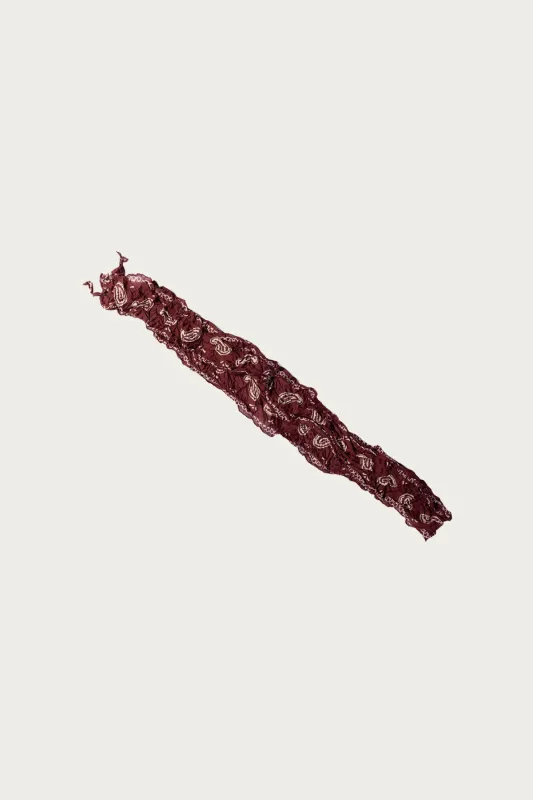 WASHER Silk MOGA Scarf (PAISLEY) - Burgundy made by Kapital