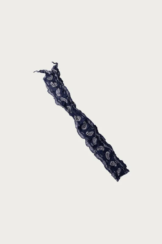 WASHER Silk MOGA Scarf (PAISLEY) - Navy made by Kapital