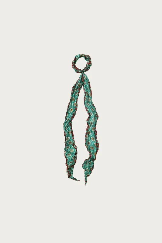 WASHER Silk MOGA Scarf (CALICO) - Turquoise made by Kapital