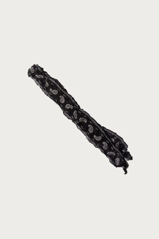 WASHER Silk MOGA Scarf (PAISLEY) - Black made by Kapital