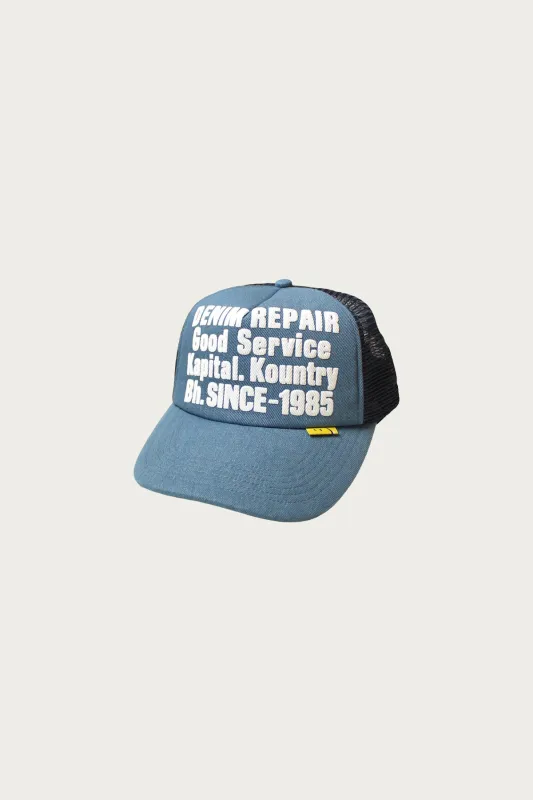 DENIM REPAIR SERVICE Denim Track Cap - Navy made by Canoe Club