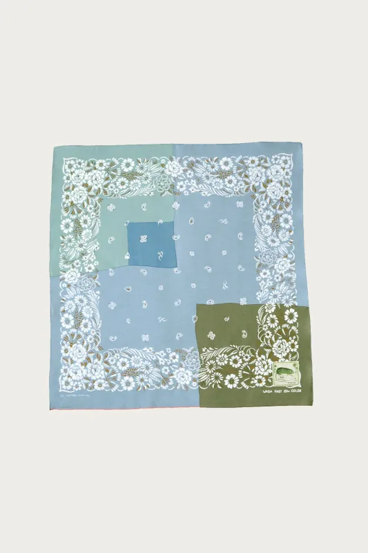 Fastcolor Selvedge Bandana (GARDEN Patchwork) - Sax made by Kapital