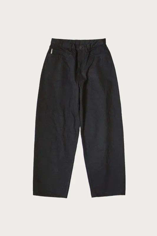 14oz BLKxBLK Denim CLUB Baggy 5P Pants - Black made by Kapital
