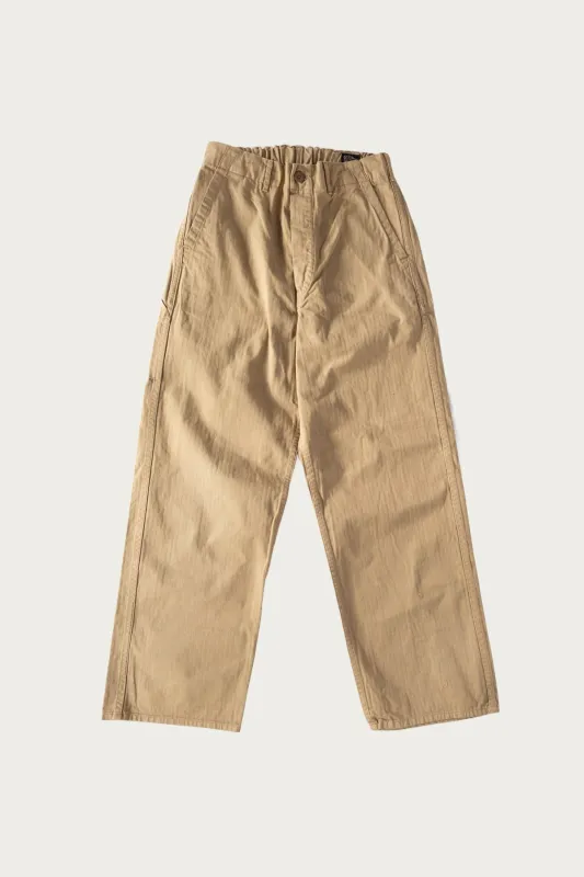 Wide Fit French Work Pants - Khaki made by orSlow