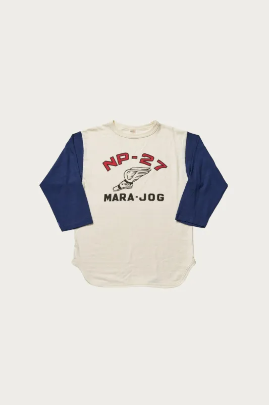4800 3/4 Sleeve Baseball Tee - Cream/Navy made by WAREHOUSE & CO.