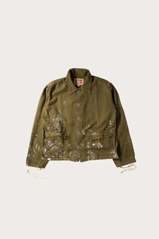 Jenny's Painting Jacket - Mustard Green made by Canoe Club