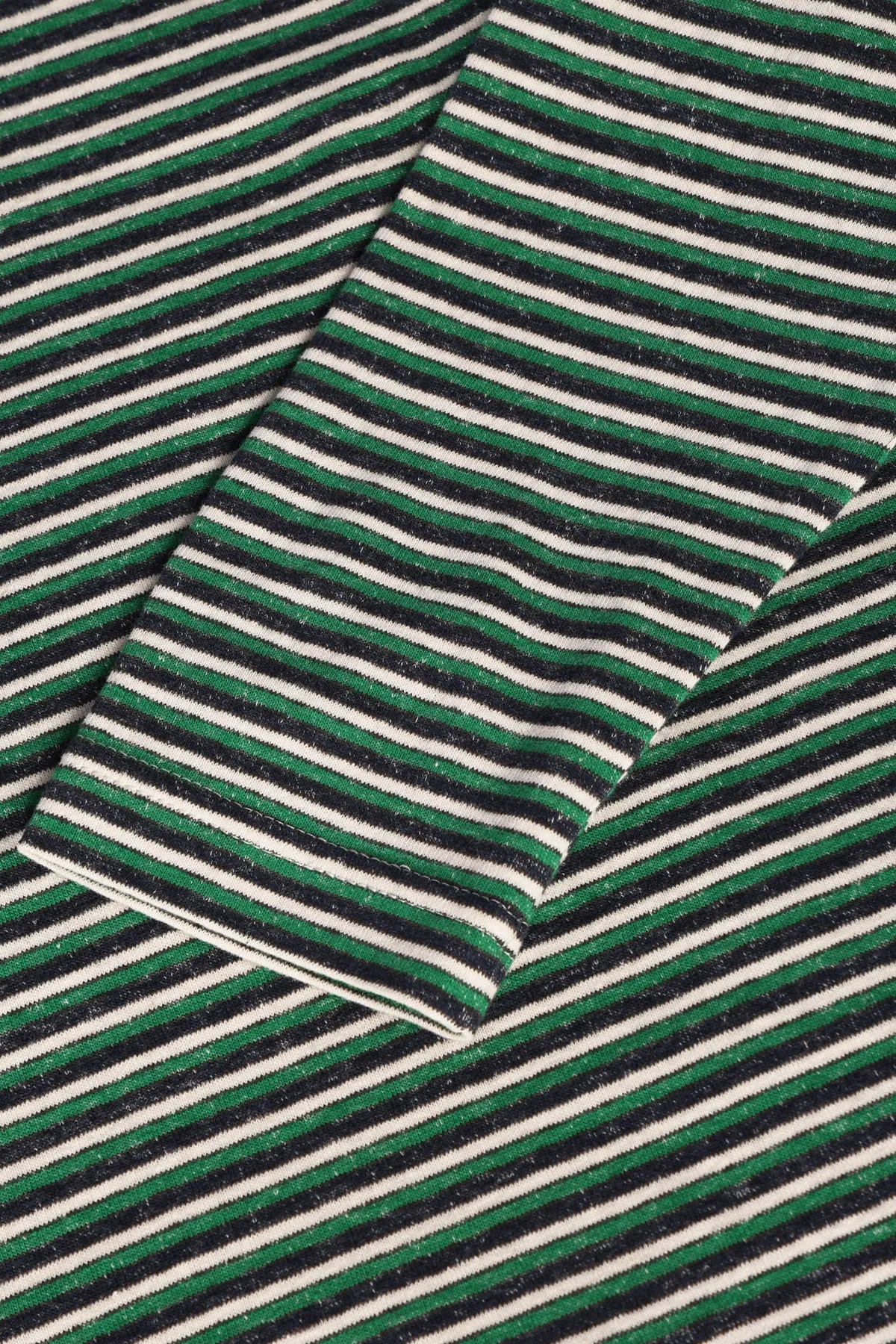 Long Sleeve Tee - Navy, Green, Cream Stripe sold by Canoe Club product image thumbnail 3