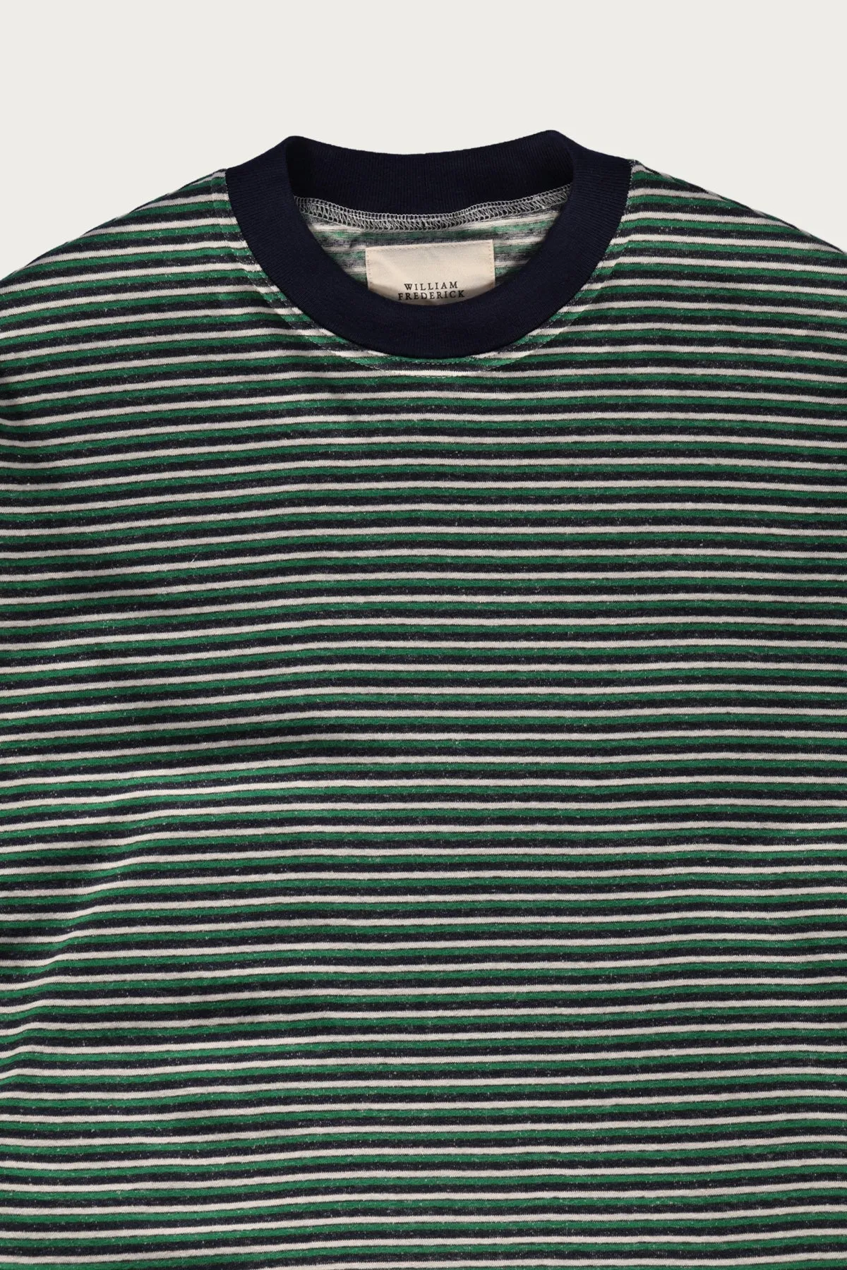 Long Sleeve Tee - Navy, Green, Cream Stripe sold by Canoe Club product image thumbnail 2
