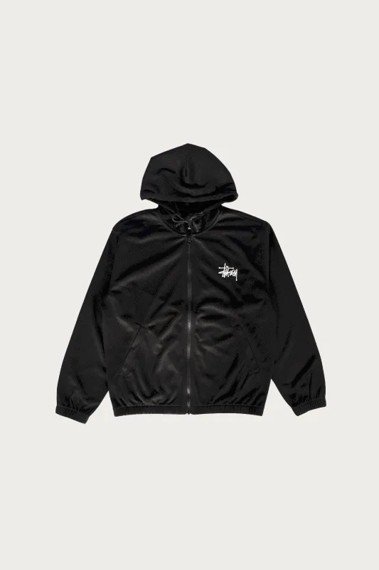 Athletic Mesh Zip Hood - Black made by Stussy