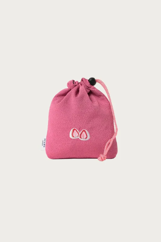 Embroidered Drawstring Bag - Strawberry Daifuku made by Canoe Club