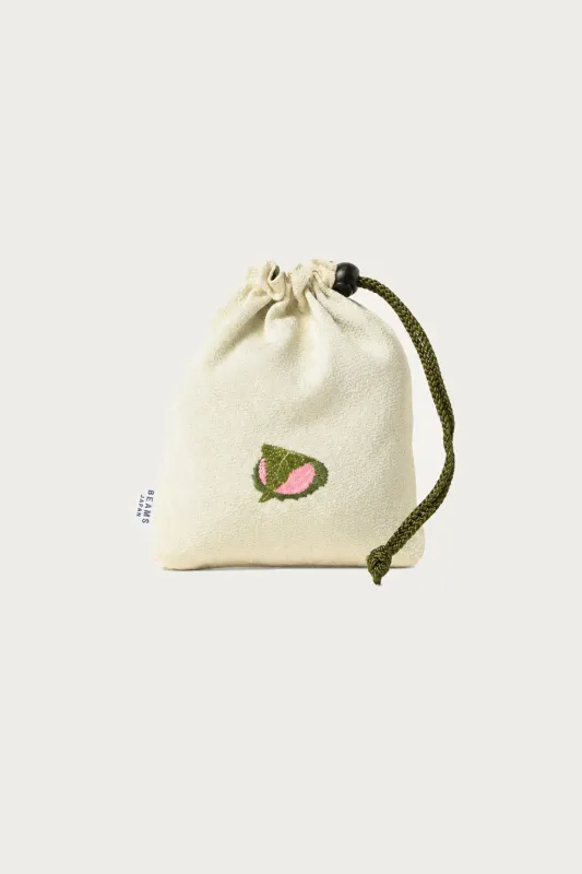 Embroidered Drawstring Bag - Sakura Mochi made by Canoe Club