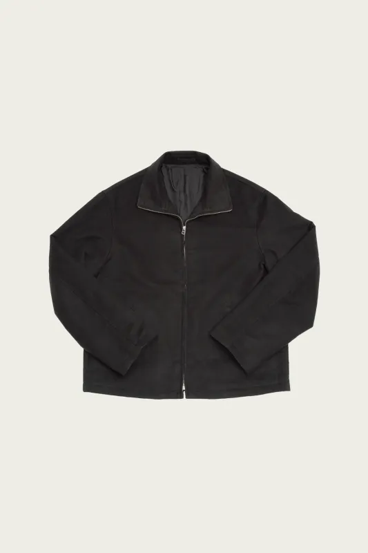 Circuit Jacket - Black Cotton Silk Moleskin made by James Coward