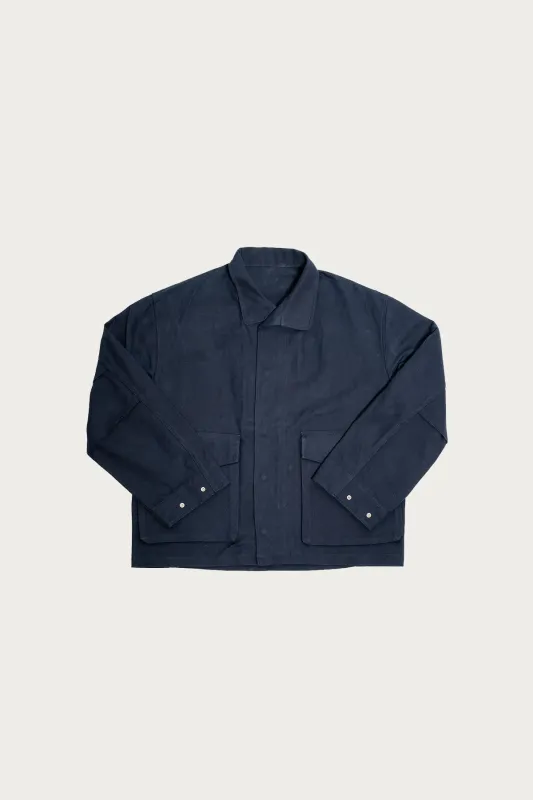 Six Jacket - Navy Waxed Cotton Washi Ox made by James Coward