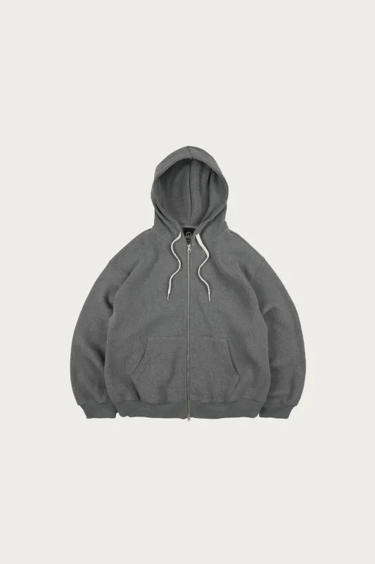 Waffle Hood Zip Up Parka - Grey made by FrizmWORKS