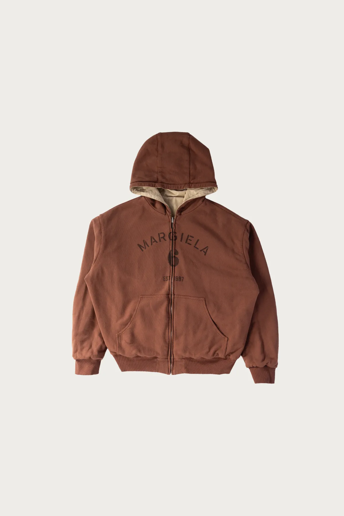 Reversible Numeral Zip Work Jacket - Tan/Burgundy sold by Canoe Club product image thumbnail 2