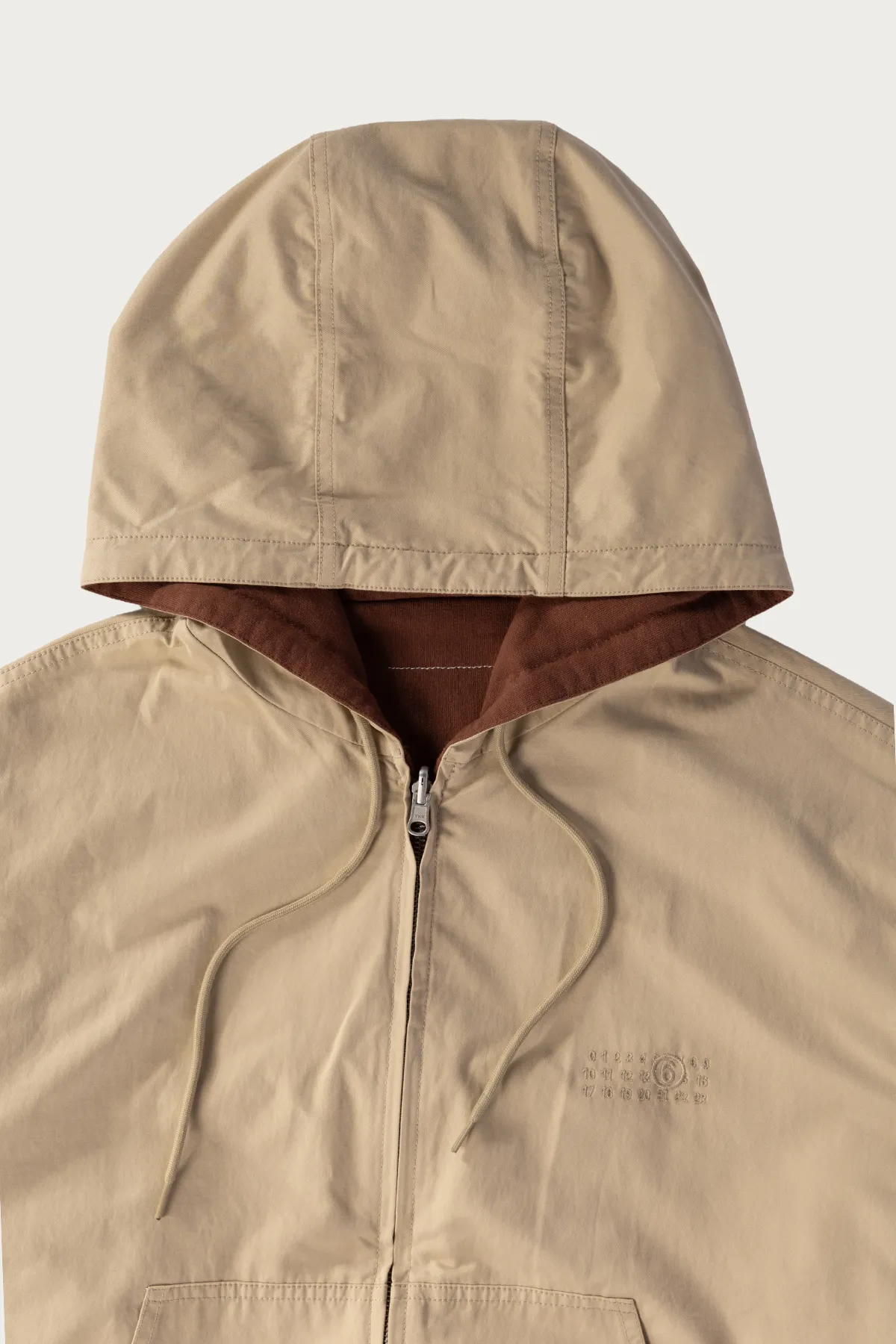 Reversible Numeral Zip Work Jacket - Tan/Burgundy sold by Canoe Club product image thumbnail 3