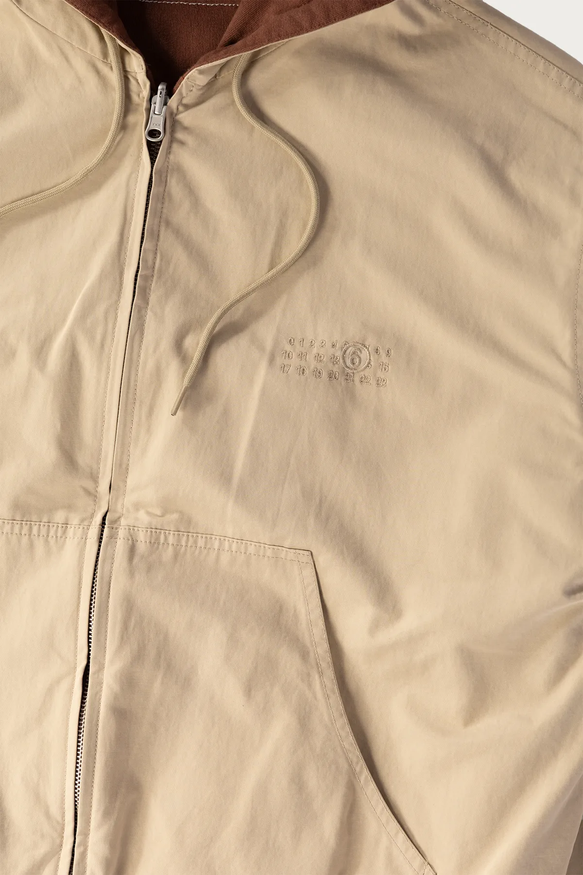 Reversible Numeral Zip Work Jacket - Tan/Burgundy sold by Canoe Club product image thumbnail 5