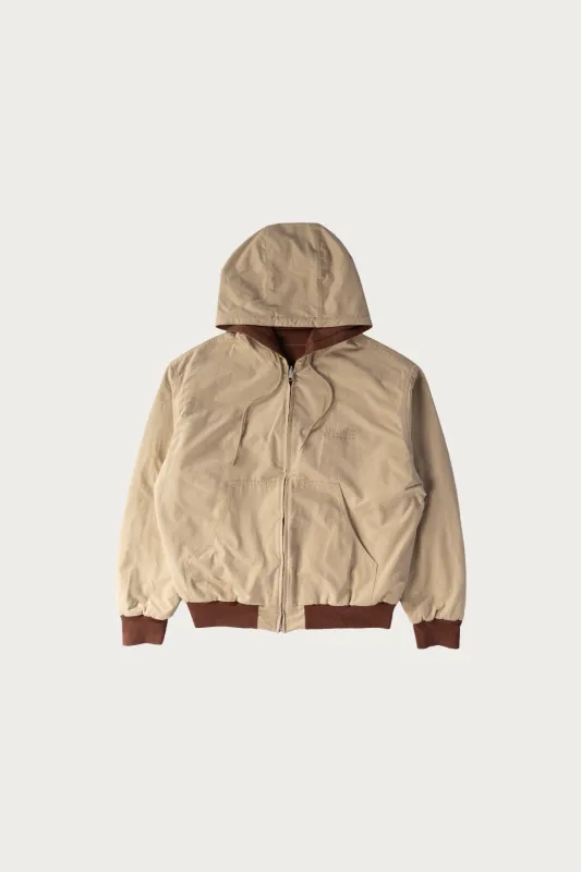 Reversible Numeral Zip Work Jacket - Tan/Burgundy made by Maison Margiela