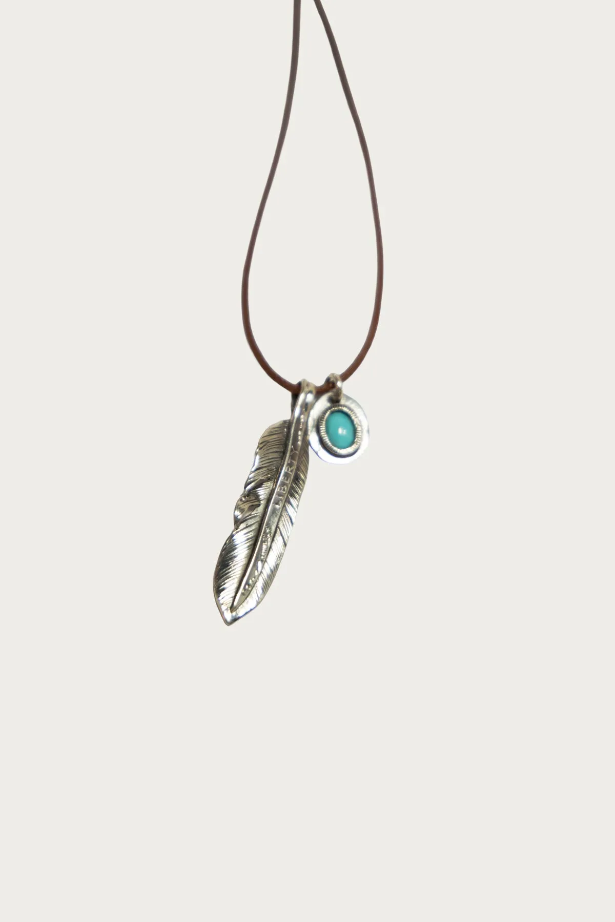 Turquoise Liberty Feather Necklace sold by Canoe Club product image thumbnail 2