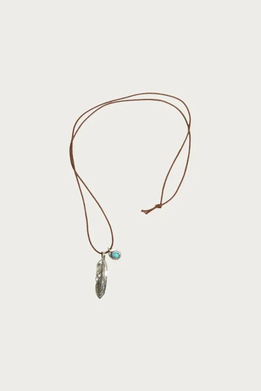 Turquoise Liberty Feather Necklace made by North Works