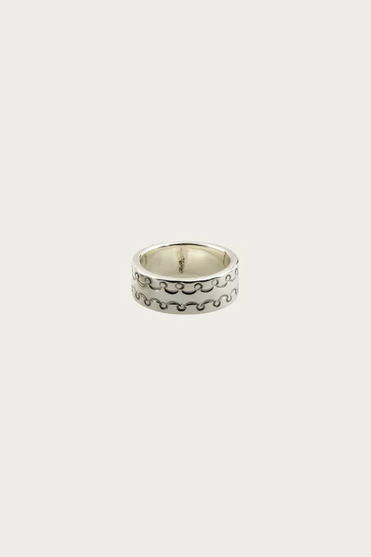 Silver Stamp Ring - Squiggle made by North Works