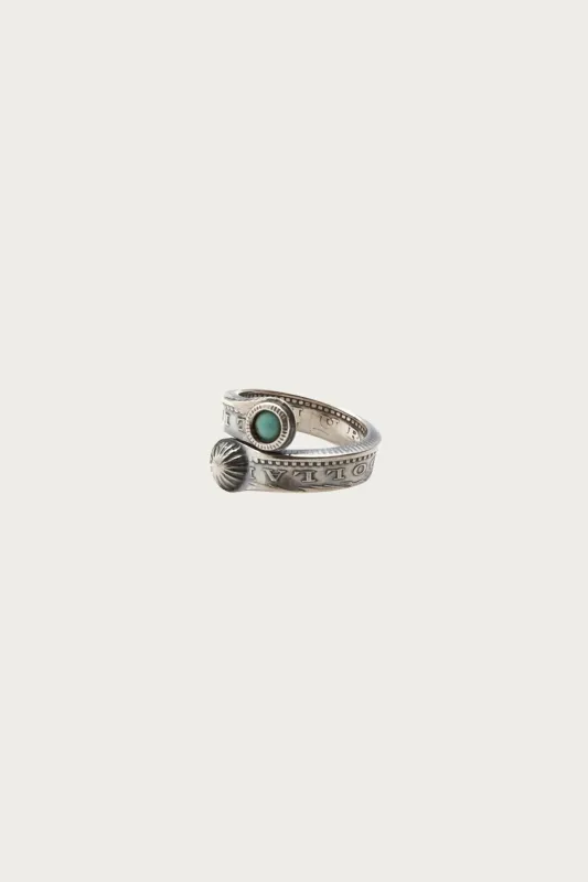 Morgan Dollar Turquoise Twist Ring made by North Works