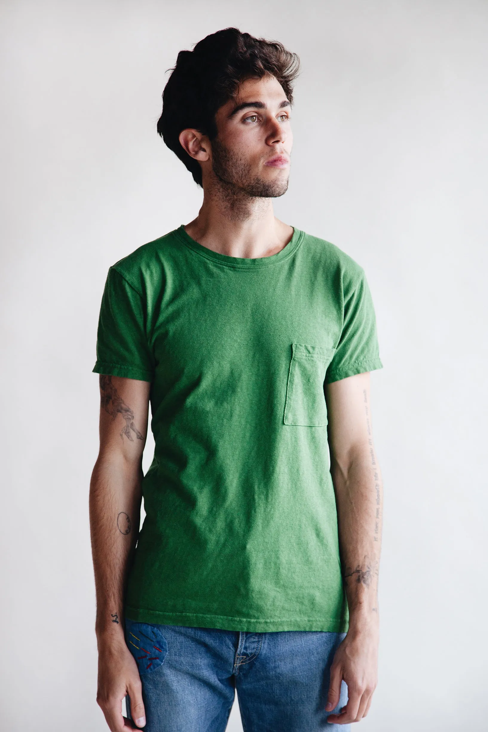 Gauze Jersey Crew Pocket T - Green sold by Canoe Club product image thumbnail 2