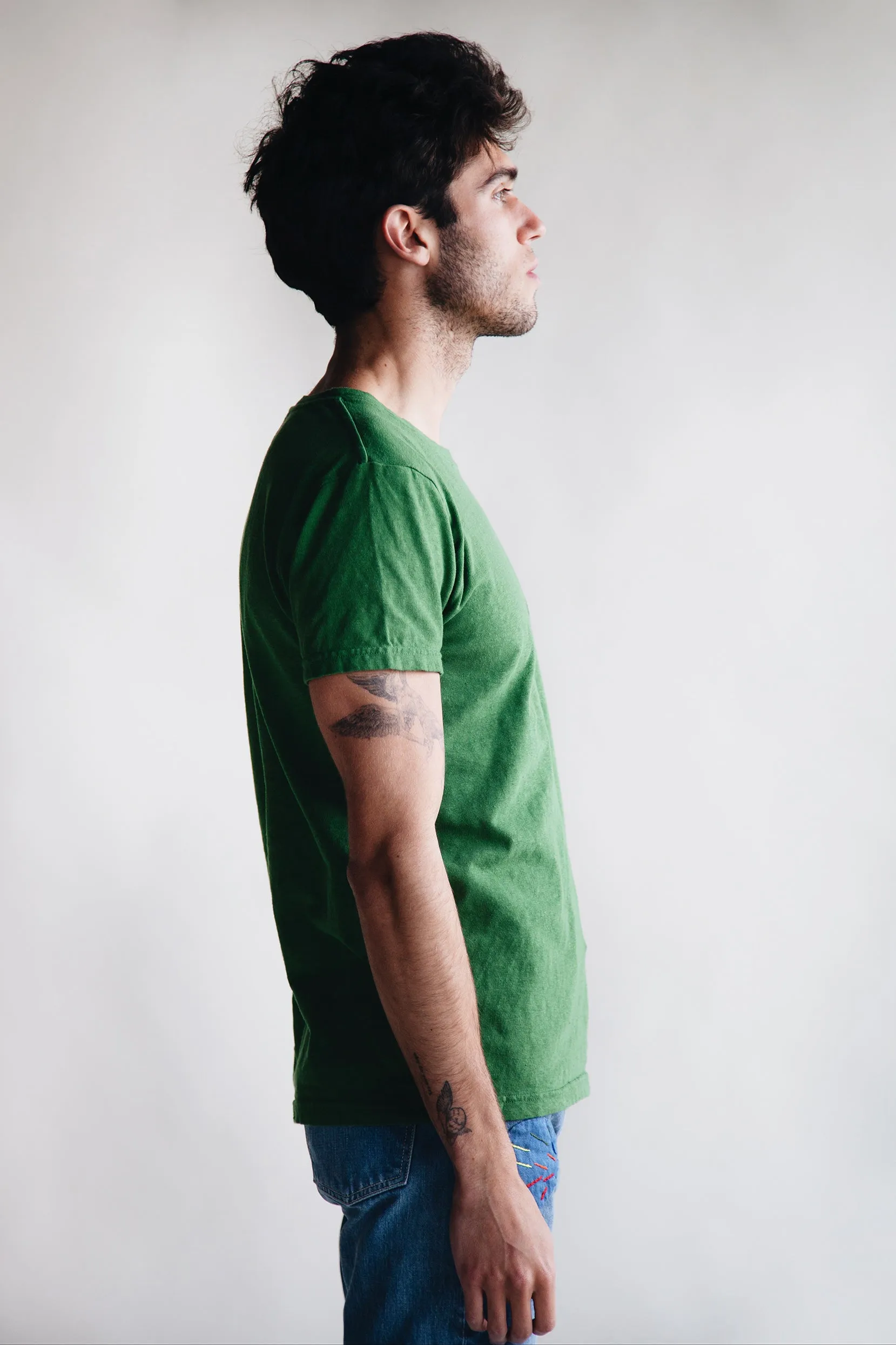 Gauze Jersey Crew Pocket T - Green sold by Canoe Club product image thumbnail 3