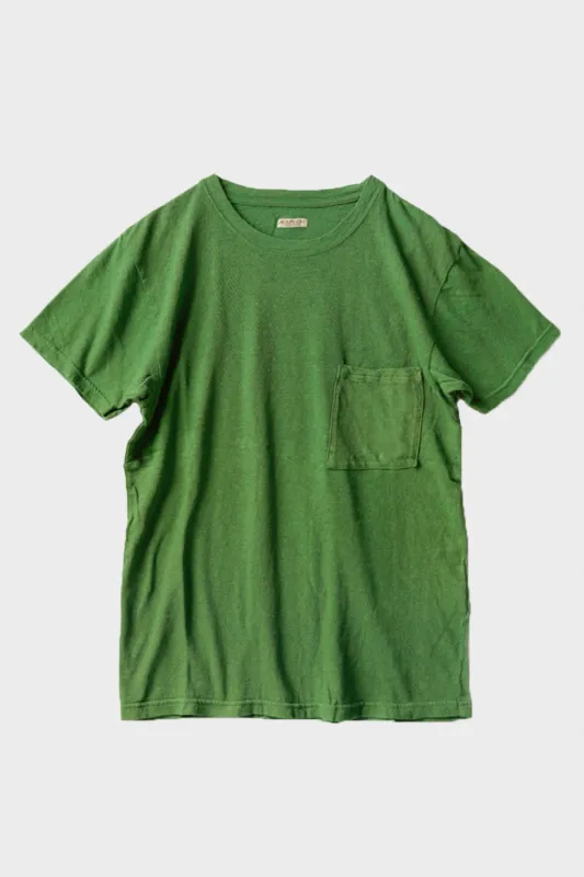 Gauze Jersey Crew Pocket T - Green made by Kapital