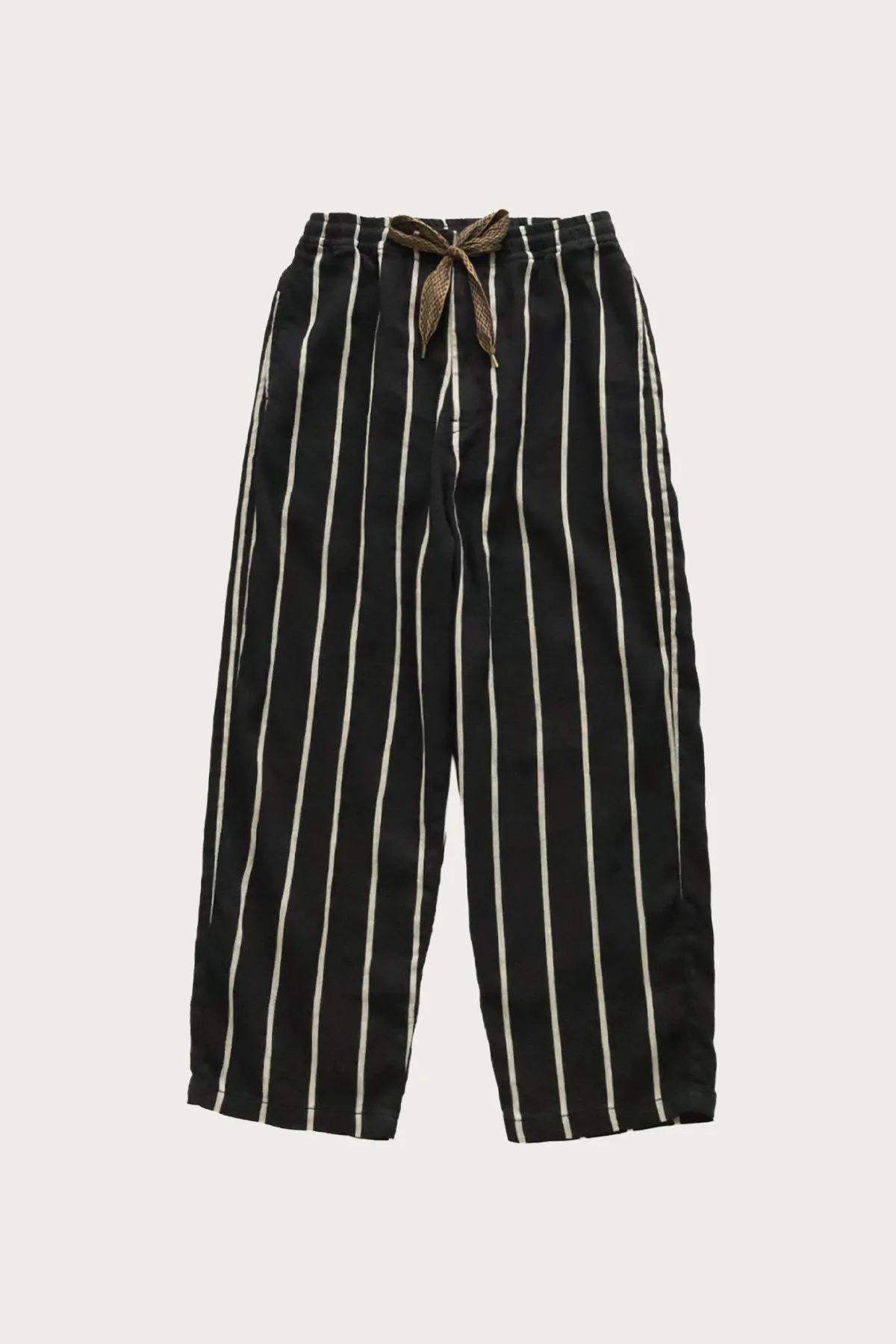 Linen PHILLIES Stripe EASY Pants - Black sold by Canoe Club